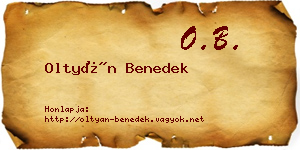 Oltyán Benedek névjegykártya