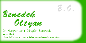 benedek oltyan business card