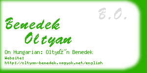 benedek oltyan business card